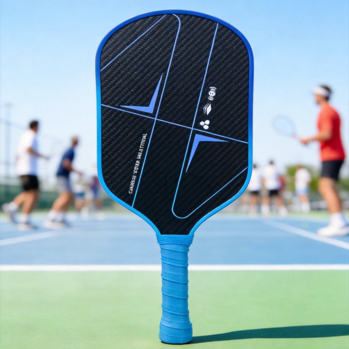 T700 textured 16mm matte carbon fiber pickleball racket, same style as the textured competition racket, printed pattern competition racket