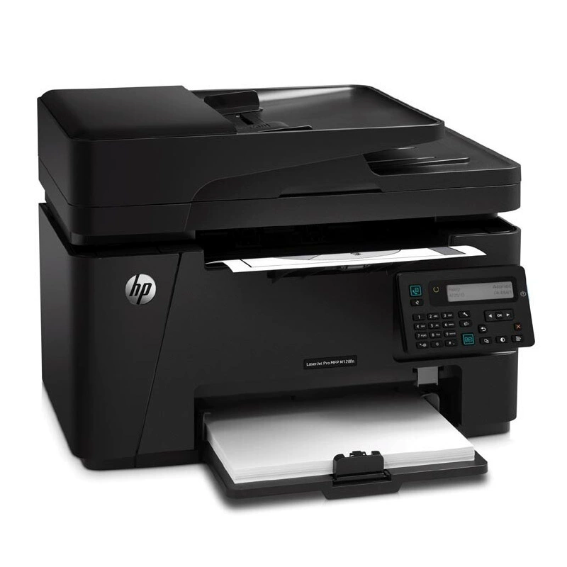 HP M128fn черно-белый лазерный многофункциональный принтер: печать, копирование, сканирование формата A4, телефон/факс, непрерывная подача бумаги