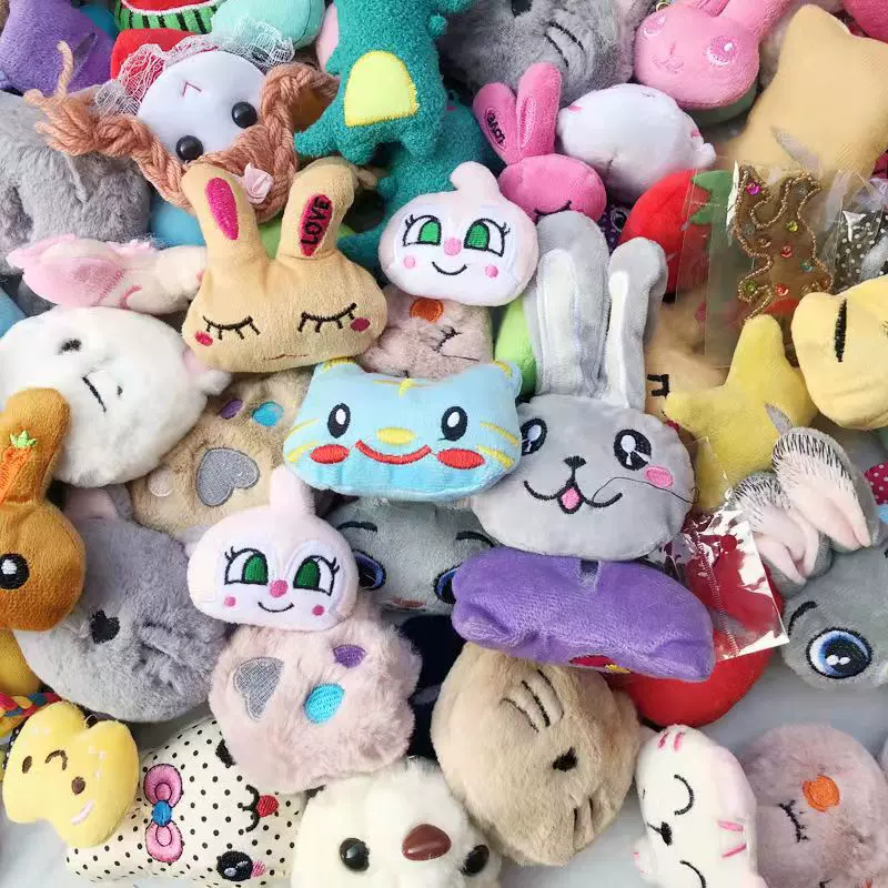 毛绒公仔头卡通小玩偶卡通动物公仔头儿童服装鞋袜子发饰配件批发