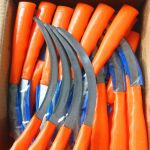 锯齿农用小镰刀割草刀收稻谷子小齿锯镰刀韭菜刀月芽镰刀塑料柄刀