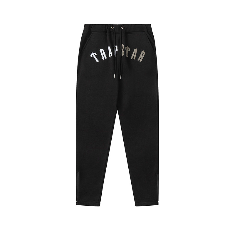Europa y América Trapstar blue line negro cabeza de tigre toalla bordado más terciopelo con capucha suéter pantalones pantalones casuales