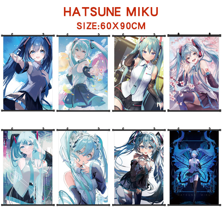 Hatsune Miku Peripheral Animation Poster Hanging Painting Princess Geji's Palace Decorative Painting Miku Two-Dimensional Scroll Poster