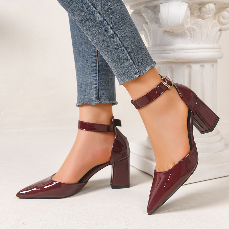 Cross-Border Foreign Trade Large Size Closed-Toe High-Heeled Sandals for Women 2026 Summer New Fashion Casual Pointed Toe Chunky High-Heeled Sandals Cross-Border Foreign Trade Large Size Closed-Toe High-Heeled Sandals for Women 2026 Summer New Fashion Casual Pointed Toe Chunky High-Heeled Sandals