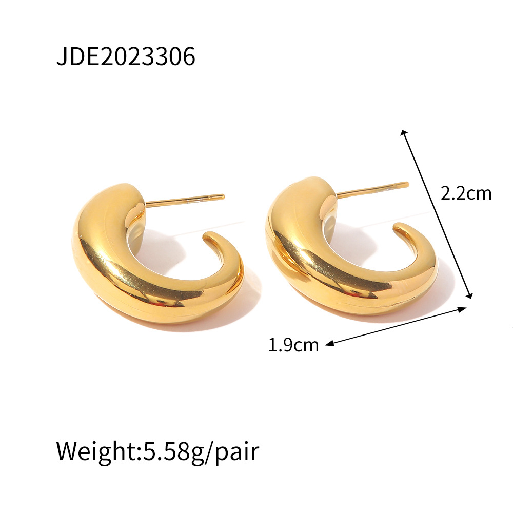 Fashion Geometric Stainless Steel Gold Plated Earrings 1 Pair