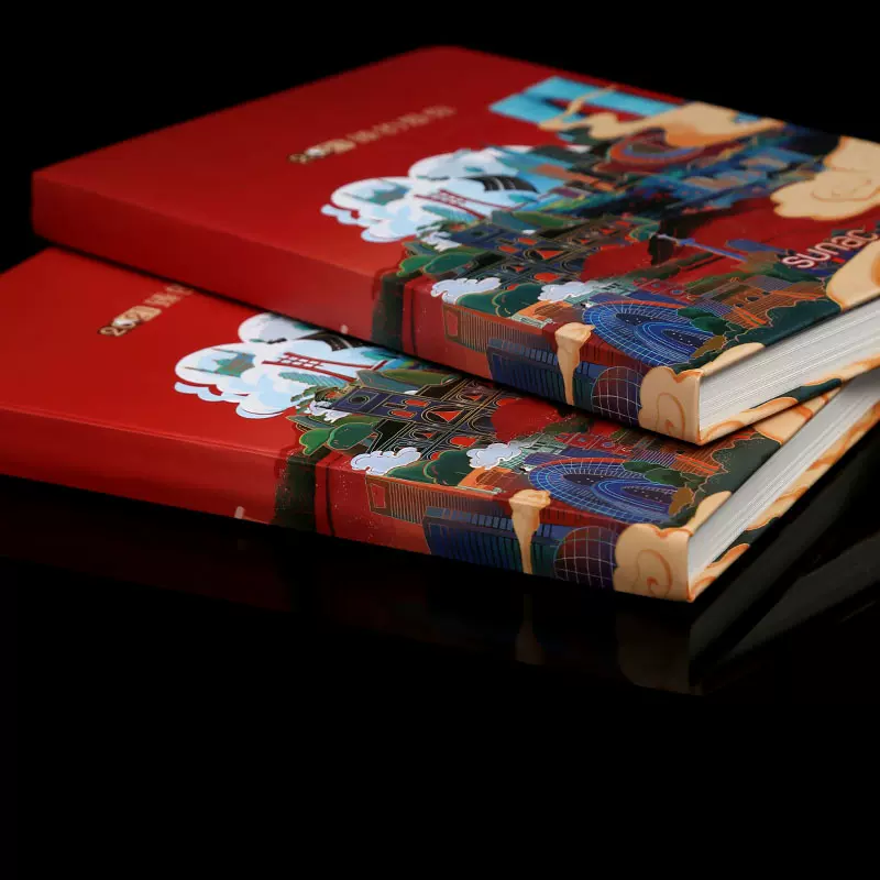 学生精装硬皮笔记本定制 硬壳硬面办公国潮记事本手账本定做logo