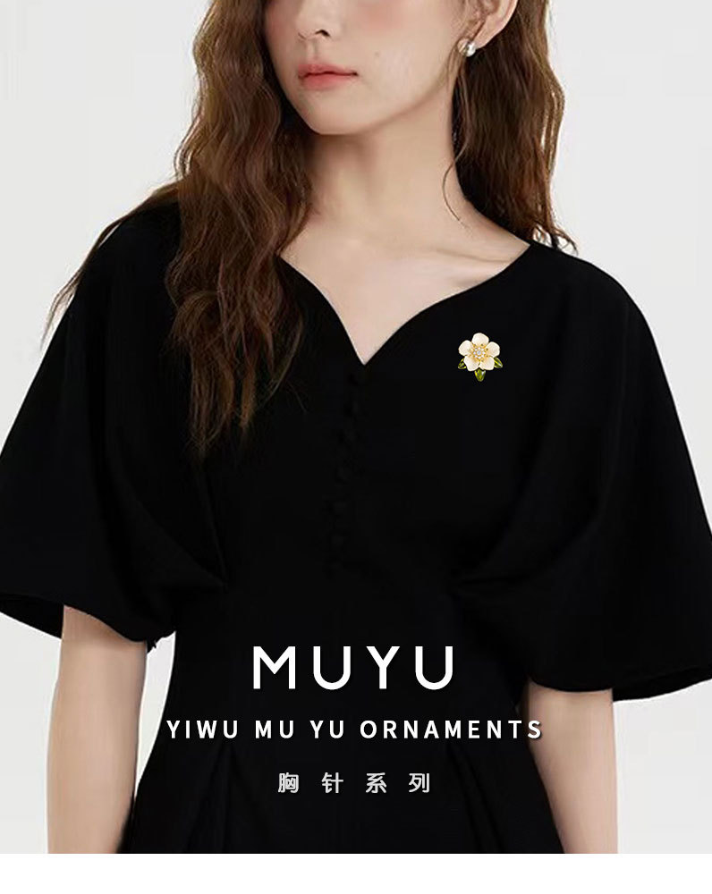 清新栀子之花胸针时尚百搭花朵别针新品小众高级感胸花