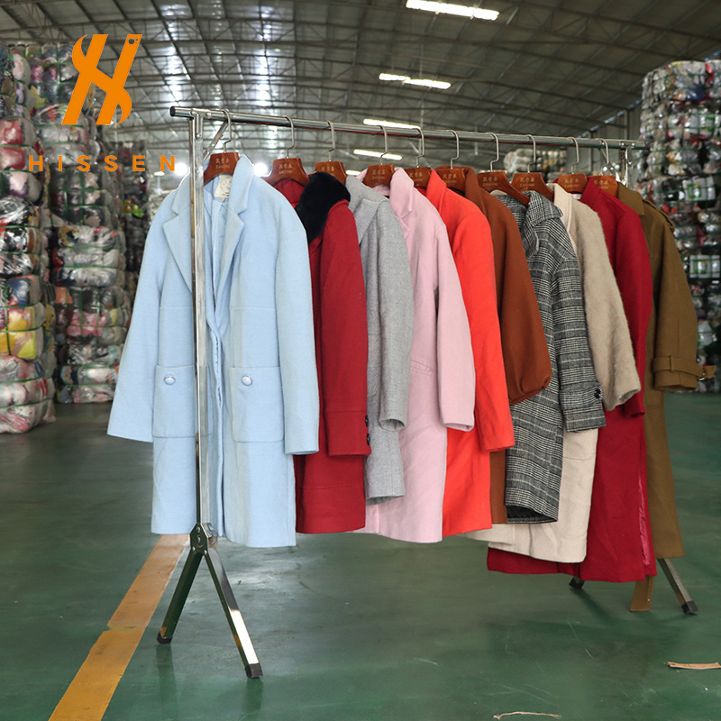 used clothes woolen coat二手衣服毛呢外套长款秋冬呢子大衣