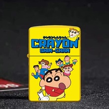 日漫创意打火机 金属明火火机煤油打火机 滑轮防风ins滑轮打火机