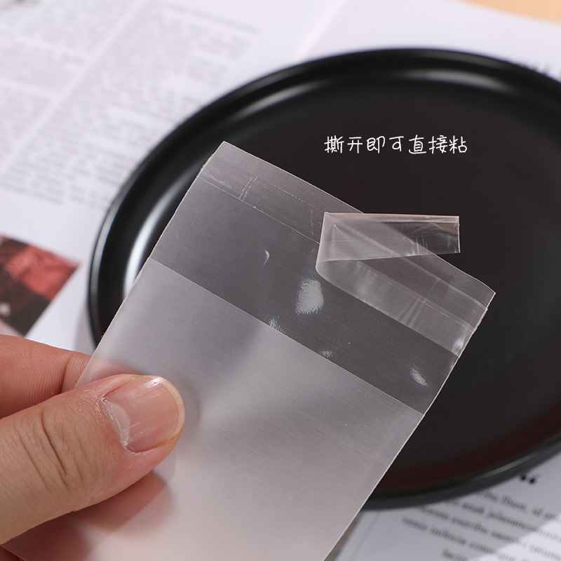 Bolsa autoadhesiva translúcida esmerilada gruesa bolsa de galletas copo de nieve pastel de carne crujiente bolsa de embalaje de plástico bolsa de autosellado de viscosa