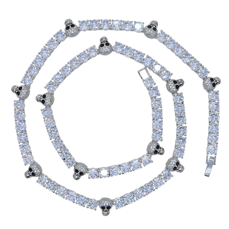 1 Piece Quantity Daily Occasion Copper Material Hip-hop Solid Color Copper Inlay Zircon Men's Necklace
