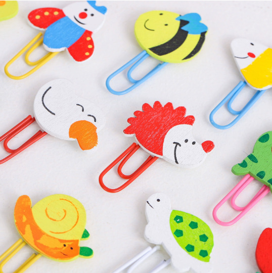 创意PVC回形针文件收纳工具卡通图案便携曲别针书签学生奖品文具