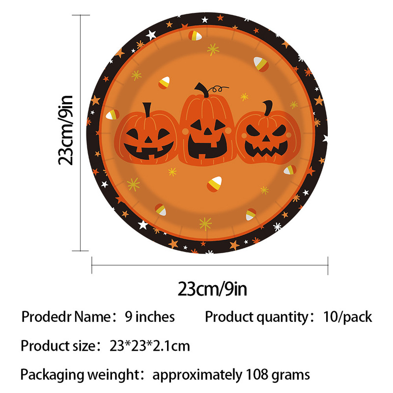 ハロウィンカボチャゴーストパーティー食器使い捨て用品ティッシュペーパートレイプラスチックカトラリーパーティーセット卸売|undefined