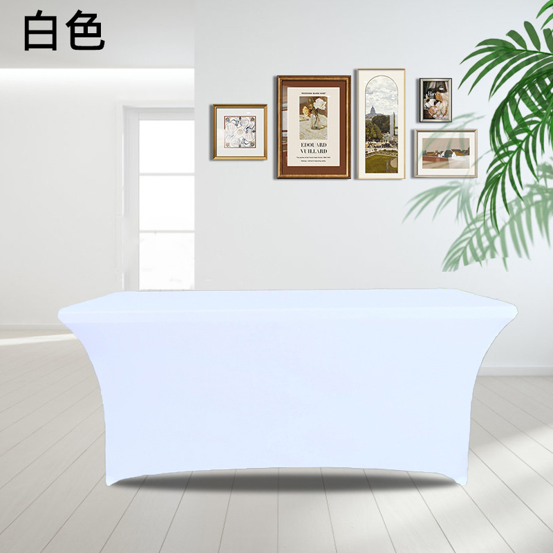 Factory spot milk silk all-inclusive elastic tablecloth hotel banquet exhibition hall decorative tablecloth table cover outdoor tablecloth - 7