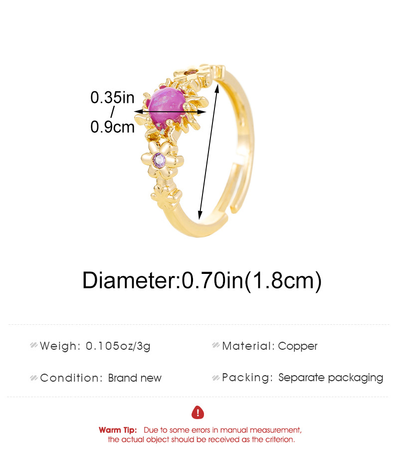 5g Weight Elegant Simple Style Flower Alloy Plating Couple Unisex Open Rings