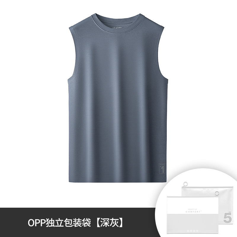 Primavera y verano nuevo estilo tridimensionales sarga jacquard capa de aire chaleco de fondo para hombre puede salir a deportes camiseta sin mangas antiarrugas