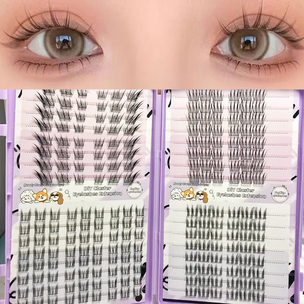 Serie de pestañas postizas transfronterizas Libro de pestañas de comercio exterior Pestañas postizas en inglés completas Pestañas postizas de gran capacidad, pelo segmentado de un solo racimo