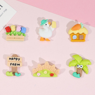 Resin Accessories Little Duck Happy Farm Slippers Decorative Water Cup Hair Accessories DIY Accessories Cartoon Patch Mobile Phone Case