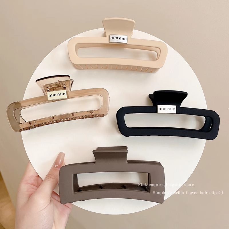 Clip de pelo negro de alta calidad de las mujeres elegante esmerilado clip de tiburón horquilla tocado Cabeza trasera updo rizador de pelo horquilla