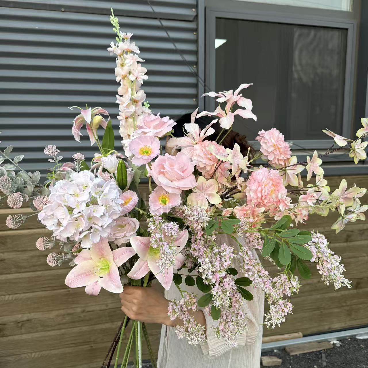 粉色系仿真花场景布置假花婚庆婚礼蝴蝶兰摆设家居装饰造景绿植