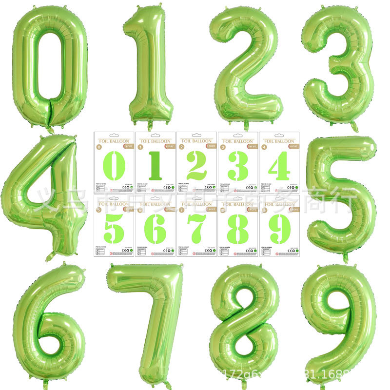 Suministros de fiesta transfronterizos accesorios de foto de cumpleaños globo embalaje de tarjeta de papel independiente globo de película de aluminio digital grande de 40 pulgadas image 24