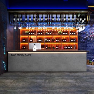 Industrial Style Bar Bar Counter Coffee Billiard Hall Corner Front Desk Reception Counter Catering Retro Cashier Counter