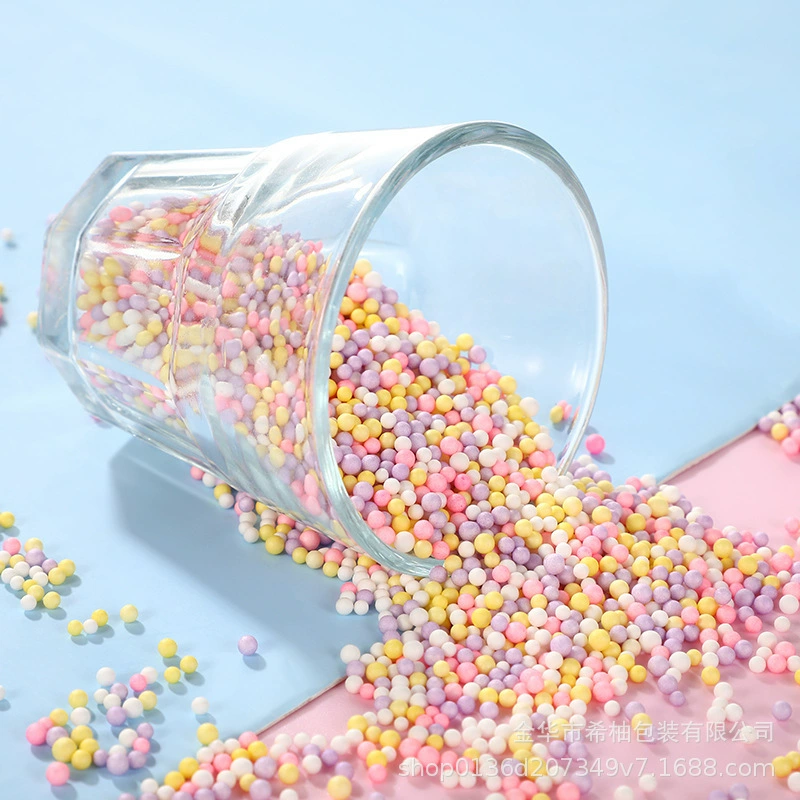 Красочный круглый шарик из пенопласта макарон, 2-4 мм, подарочная коробка, сюрприз, наполнение, 1 г, одна упаковка, волнистый шарик