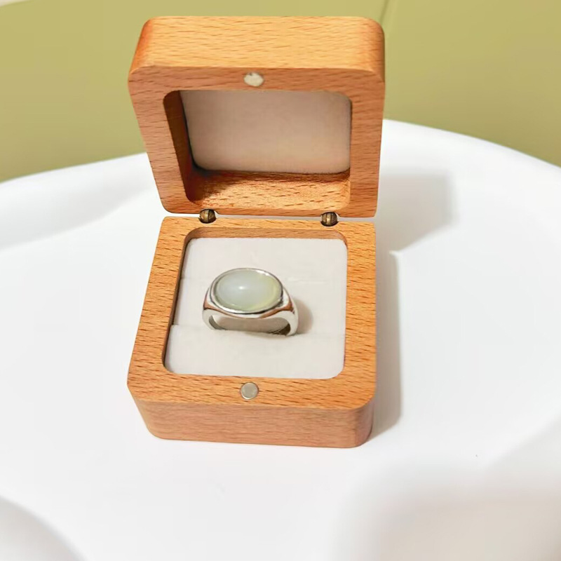 925 anillo de plata de moda femenina dedo índice simple imitación de anillo de jade Tian in-mode anillo coreano en línea viento frío