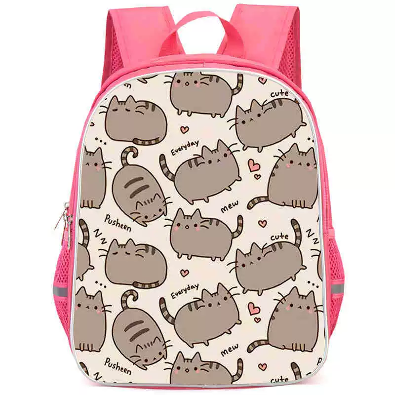 Рюкзак учебный Pusheen Fat Jimao с принтом периферийного типа, через стекло, зарубежная торговля, школьный рюкзак