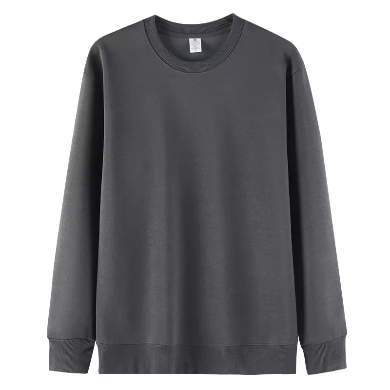 速卖通春秋圆领卫衣300克男女同款宽松内穿外搭纯色长袖衬衣男生