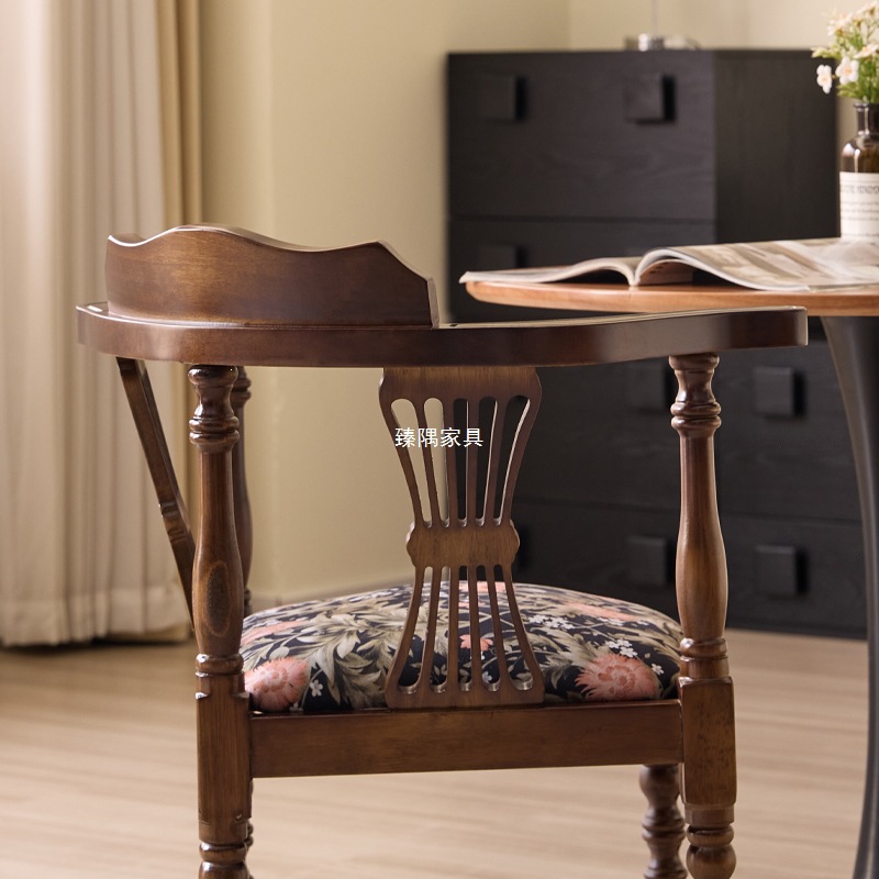 Sillas de comedor de madera sólida estilo retro francés estilo medieval diseño sillón de restaurante respaldo casero cocina de cocina