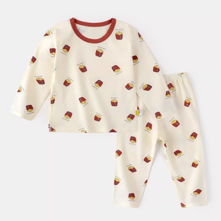 Traje de ropa para el hogar para bebés Pijamas de otoño para niños Chaquetas para niñas Pantalones Ropa Conjunto de ropa interior para bebés de dos piezas