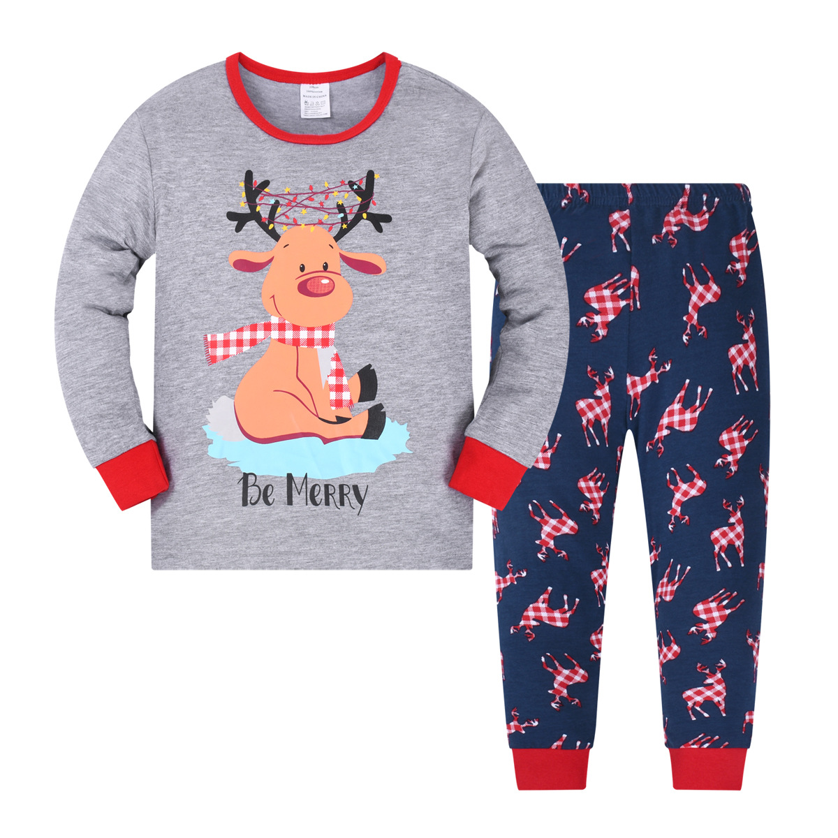 Comercio exterior transfronterizo nuevos niños homewear traje dinosaurio pijamas de Navidad
