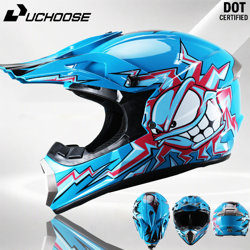 Teenager mountain off-road helmet, motorcycle full-face safety helmet, wear-resistant, sun-protective riding helmet