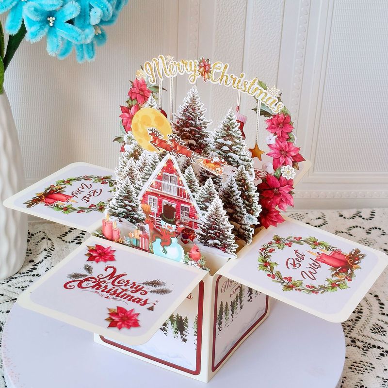 立体圣诞节贺卡3D弹出式立体盒圣诞节卡片merry christmas card|undefined