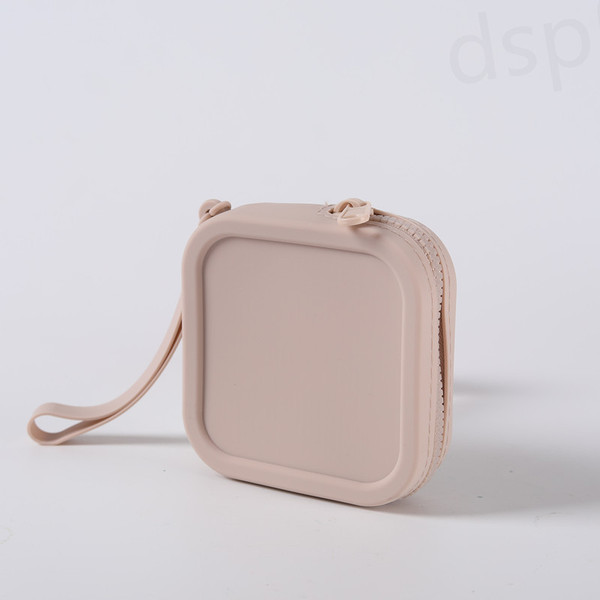 Handheld solid color cosmetic bag for traveling