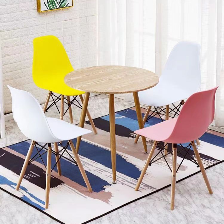 Mesa de comedor redonda para el hogar, mesa de negociación de recepción de café, moderna, sencilla, de lujo, accesible, para apartamento pequeño, mesa redonda pequeña Eames