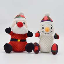 圣诞老人雪人套装系列宠物玩具磨牙耐咬可爱卡通毛绒发声狗狗玩具
