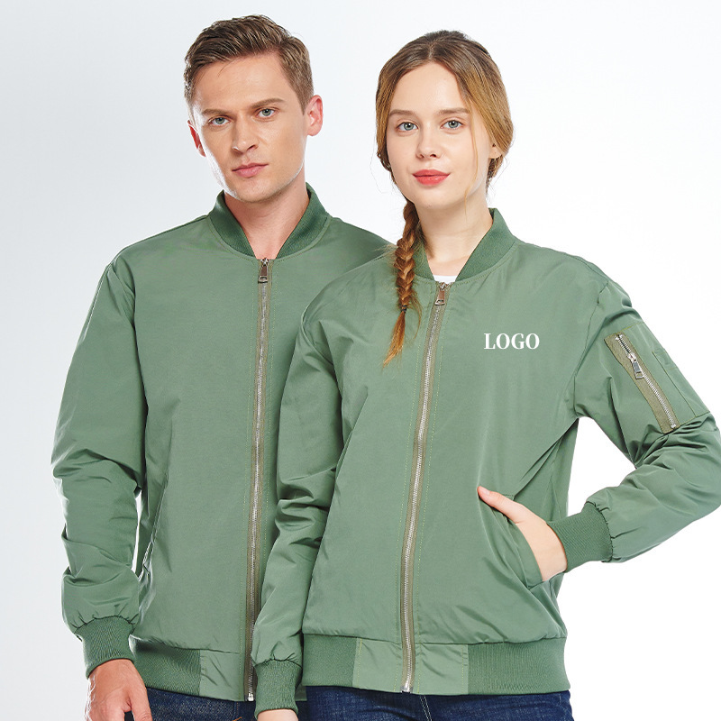 Business baseball uniform jacket work clothes spring and autumn tooling aviator coat team clothing embroidery Logo Business baseball uniform jacket work clothes spring and autumn tooling aviator coat team clothing embroidery Logo