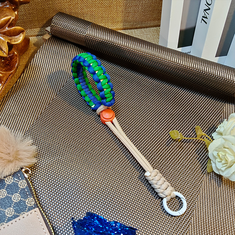 Cordón corto de muñeca hecha a mano de celebridades de Internet, color mezclado innovador, cordón para teléfono móvil anti-pérdida, llave para cámara, cordón para teléfono móvil, tarjeta