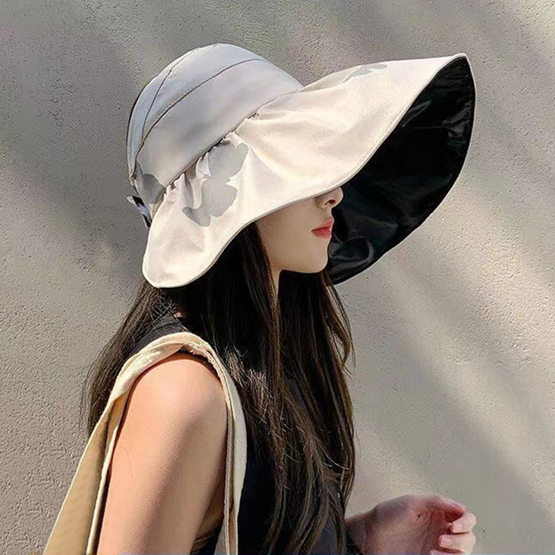 Wide Brim Sun Visor Hat For Women Foldable Uv Face Shielding_voghion.com