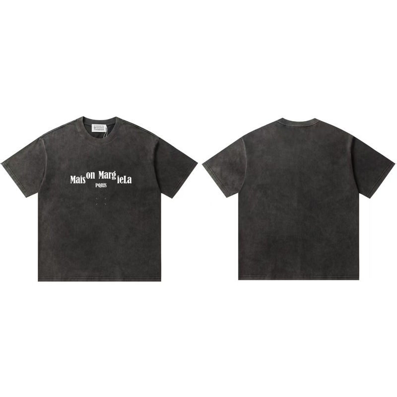 クロスボーダーファッションラグジュアリーマルジェラウォッシュプリントユニセックスルーズカジュアル万能半袖Tシャツドロップシッピング|undefined