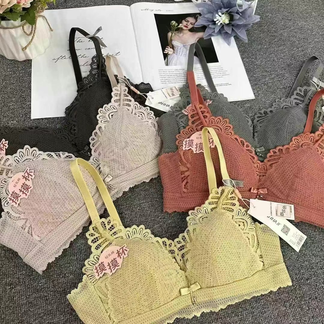 218 # Taza de niña de moda de encaje de sujetador Tocar taza sin anillo de acero