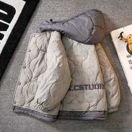 儿童装男童冬装外套棉衣2025新款夹棉秋冬季棉袄大童男孩加厚棉服