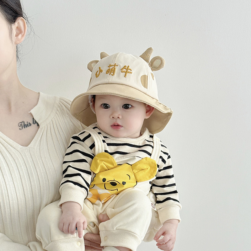 Sombreros para niños primavera y otoño delgados lindos super grandes bisel sombrero de pescador de protección solar para hombres y mujeres bebés viajan sombrero de verano