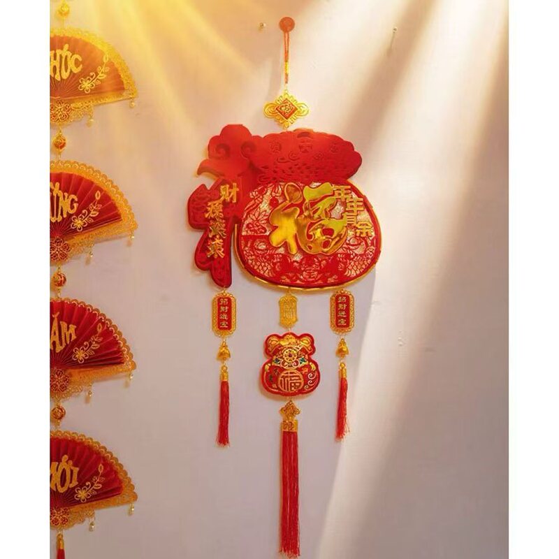 新款春节过年装饰挂件越南文字高级感时尚大气装饰喜庆挂件|undefined