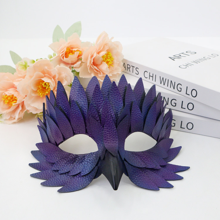 Halloween máscaras de pico de pájaro horrores festivales espectáculos de baile de máscaras carnaval búho máscaras de plumas