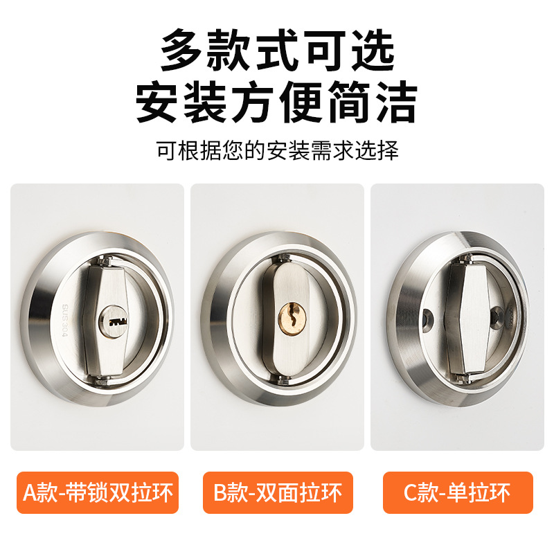 Cerradura de puerta invisible cerradura oculta cerradura de fondo pared deslizante cerradura de puerta doble gancho cerradura de puerta cerradura de acero inoxidable 304