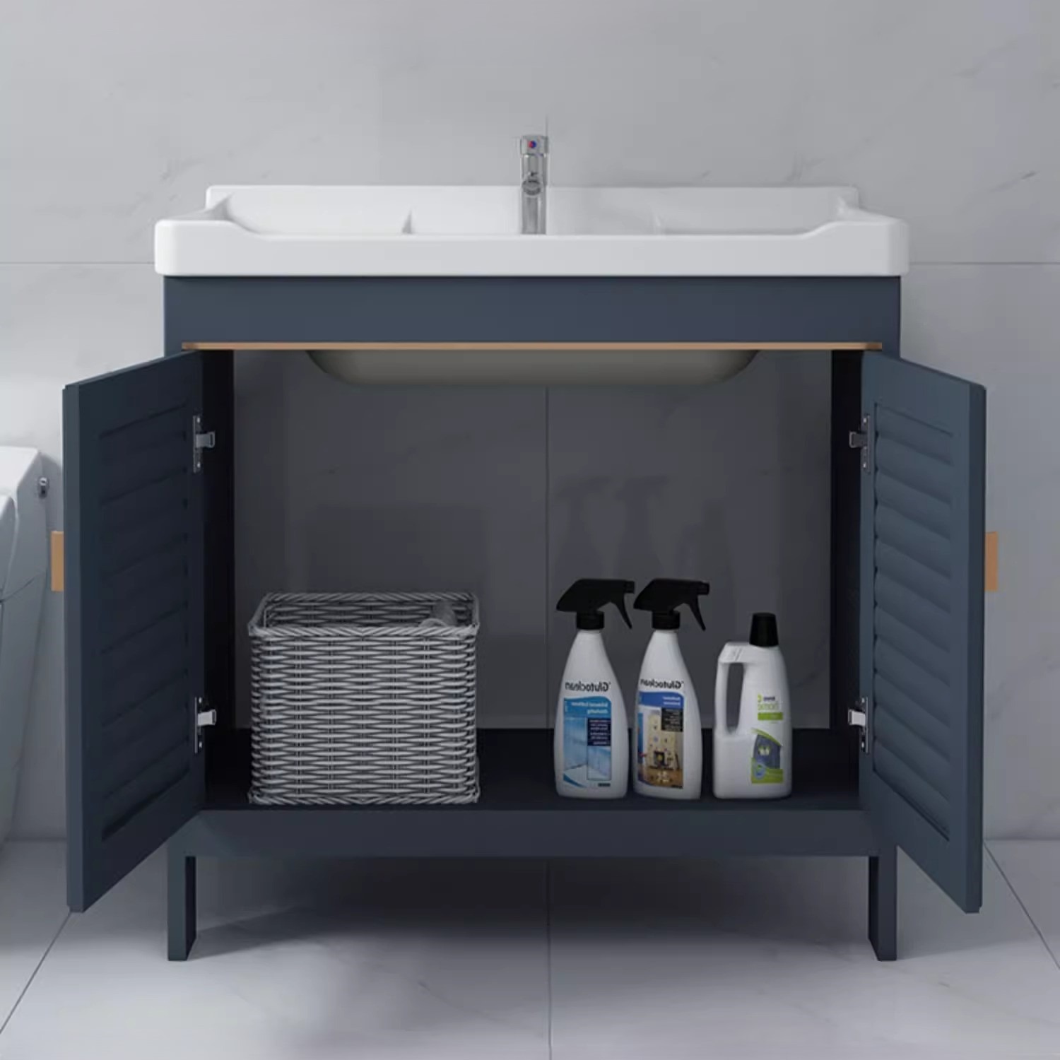 gabinete de baño espacio de piso aluminio tipo hogar pequeño lavabo combinación de lavabo moderno lavabo balcón lavabo