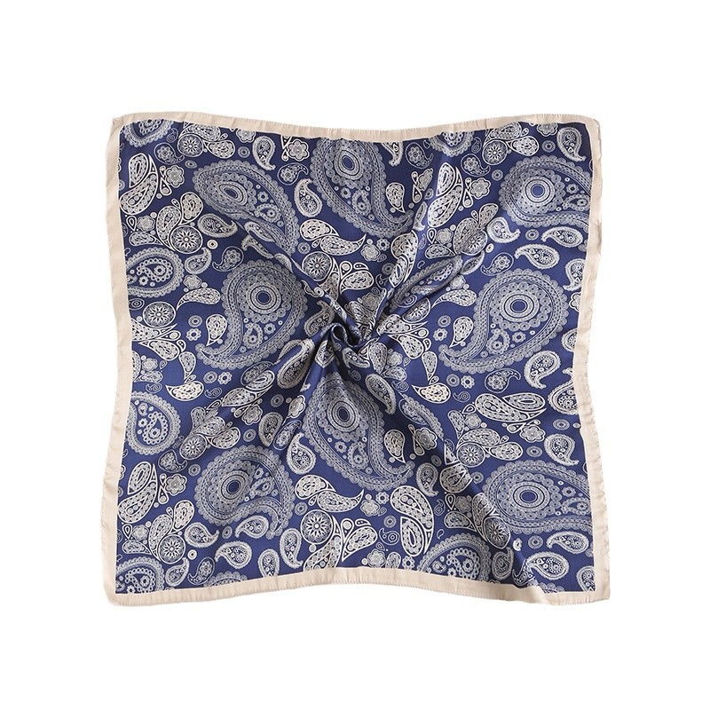 Pañuelo Cuadrado Vintage Estampado Paisley de Poliéster con Protección Solar para Otoño
