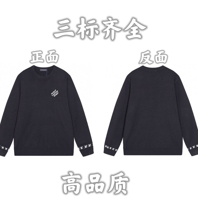 24秋冬新款潮牌字母满身logo圆领针织毛衣男女款宽松休闲上衣|undefined